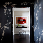 Обои ручная роспись Bamboo Special Colourway on Pitch dyed silk варинант исполнения - 1 | Loft Concept в Волгограде