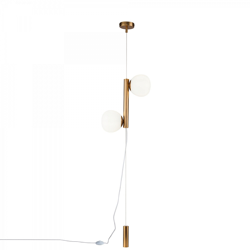 Торшер Tiepolo Ball Floor Lamp Double gold Золотой Белый Торшер Tiepolo Ball Floor Lamp Double gold Золотой Белый в Волгограде | Loft Concept