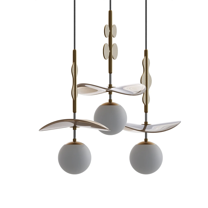 Подвес Bloomy Бежевый Белый Латунь в Волгограде | Loft Concept 