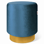 Пуф синий велюр на золотом металлическом основании Golden Belt варинант исполнения - 1 | Loft Concept в Волгограде