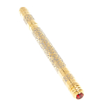 Ручка шариковая металлическая с гравировкой и красным фианитом в деревянной коробке Metal Pens варинант исполнения - 3 | Loft Concept в Волгограде