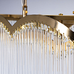 Люстра прямоугольная на цепях с прозрачными трубками и волнистым краем Nembus варинант исполнения - 7 | Loft Concept в Волгограде