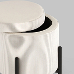 Молочный пуф на черных ножках SANJAY варинант исполнения - 3 | Loft Concept в Волгограде