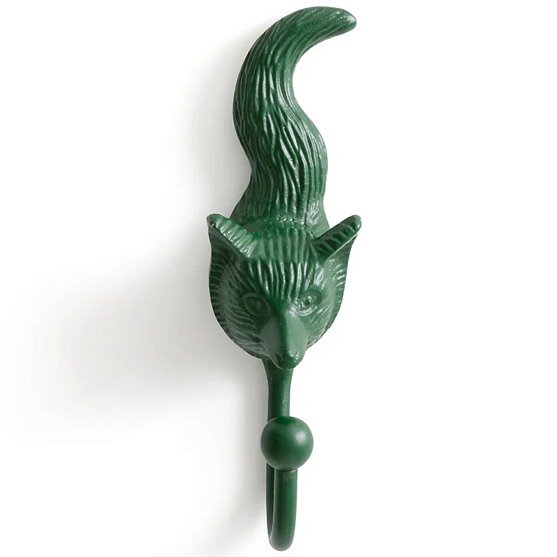Настенный крючок лиса Fox Wall Hook Green Зеленый в Волгограде | Loft Concept 