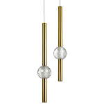 Подвесной светильник с 2-мя плафонами Celestin Spheres Brass Hanging Lamp варинант исполнения - 1 | Loft Concept в Волгограде