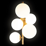 Бра с золотым основанием и 5-ю белыми шарообразными плафонами Bubble варинант исполнения - 1 | Loft Concept в Волгограде