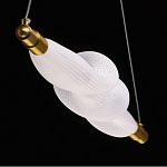 Люстра горизонтальная с волнистым белым плафоном Golden Swirl варинант исполнения - 8 | Loft Concept в Волгограде