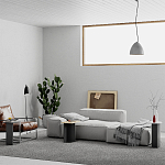 Стол журнальный цвета антрацит из 3-х частей со столешницами в виде геометрических элементов MUND ANTHRACITE варинант исполнения - 2 | Loft Concept в Волгограде