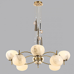 Люстра подвесная с 8-ю шарообразными плафонами из белого стекла с подвесками из камня и кисточками Agatelle варинант исполнения - 4 | Loft Concept в Волгограде