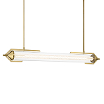 Подвесной светильник линейный золотого цвета с длинной цилиндрической стеклянной трубкой Eurofase варинант исполнения - 1 | Loft Concept в Волгограде