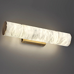 Бра с цилиндрическим плафоном из белого алебастра на прямоугольном основании Латунь Cryptocrystalline Stone варинант исполнения - 2 | Loft Concept в Волгограде