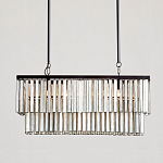 Люстра линейная прямоугольная с подвесками из натурального перламутра Nacre варинант исполнения - 2 | Loft Concept в Волгограде