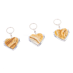 Зеркало брелок складное двухстороннее в форме сердца из натурального камня Оникс Stone Mirrors варинант исполнения - 4 | Loft Concept в Волгограде