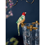 Ваза из прозрачного стекла с бронзовыми ножками и фигурками попугаев Eden Garden porcelain and bronze варинант исполнения - 3 | Loft Concept в Волгограде