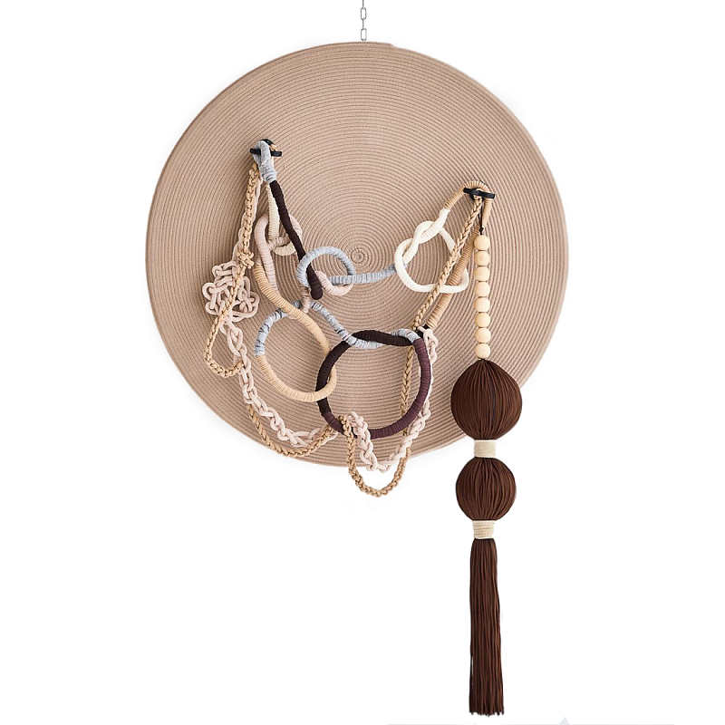 Круглое Дизайнерское Панно Дюна Round Panel Dune Светло-бежевый Коричневый в Волгограде | Loft Concept 