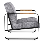 Кресло серый велюр с жесткими подлокотниками на полозьях Ashton варинант исполнения - 2 | Loft Concept в Волгограде