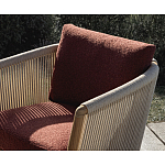 Дизайнерское уличное кресло из массива дерева с веревочной спинкой BOBOLI Armchair варинант исполнения - 3 | Loft Concept в Волгограде