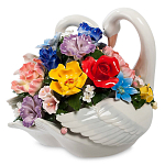 Статуэтка фарфоровая Лебеди с цветами Charming Statuette варинант исполнения - 1 | Loft Concept в Волгограде