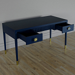 Письменный стол Elsa Dreams Blue Шпон дерево с двумя ящиками варинант исполнения - 3 | Loft Concept в Волгограде