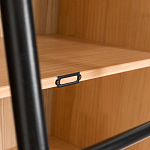 Книжный шкаф из массива сосны с металлической лестницей Burton Wood Cabinet варинант исполнения - 6 | Loft Concept в Волгограде