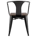 Черный глянцевый стул с сиденьем из натурального дерева TOLIX варинант исполнения - 4 | Loft Concept в Волгограде