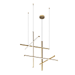 Люстра с 6-ю  пересекающимися цилиндрическими плафонами на тонких тросах Trumpet tube варинант исполнения - 2 | Loft Concept в Волгограде