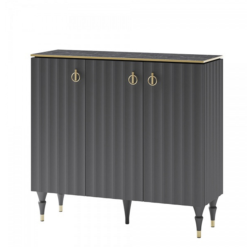 Консоль с фасадами цвета графит Antique Order Graphite Графит Золотой Черный Мрамор Nero Консоль с фасадами цвета графит Antique Order Graphite Графит Золотой Черный Мрамор Nero в Волгограде | Loft Concept