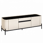 ТВ-тумба белая с чёрной столешницей с 2-мя дверками и ящиком San Marco варинант исполнения - 1 | Loft Concept в Волгограде