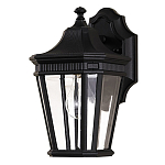 Настенный фонарь черного цвета с прозрачными стеклянным плафоном Feiss варинант исполнения - 6 | Loft Concept в Волгограде