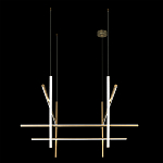 Люстра с 8-ю пересекающимися цилиндрическими плафонами на тонких тросах Trumpet tube варинант исполнения - 5 | Loft Concept в Волгограде