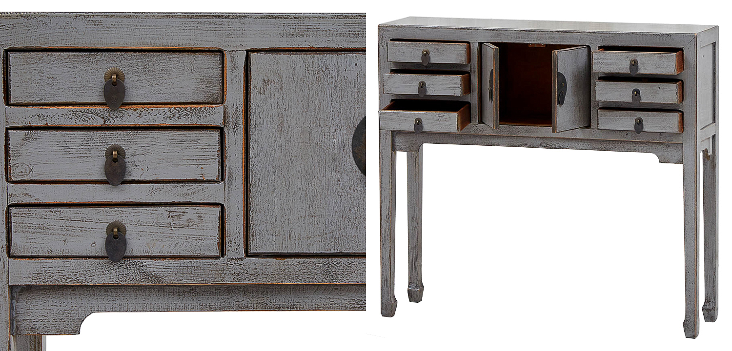 Серая Консоль в Китайском Стиле из сосны Grey Console Chinese Серая Консоль в Китайском Стиле из сосны Grey Console Chinese - Loft-Concept в Волгограде