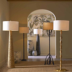 Торшер с фактурным массивным корпусом и тканевым цилиндрическим абажуром Textured Monolith варинант исполнения - 5 | Loft Concept в Волгограде