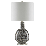 Настольная лампа с корпусом в форме амфоры и тканевым абажуром Warmth of Light варинант исполнения - 3 | Loft Concept в Волгограде