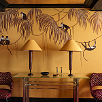 Обои с вышивкой ручной работы Étienne Original colourway on wool sateen варинант исполнения - 4 | Loft Concept в Волгограде