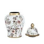 Ваза с нежным цветочным узором в пастельных тонах и крышкой с золотым акцентом Chinoiserie Ceramics варинант исполнения - 2 | Loft Concept в Волгограде