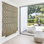 Панно на стену плетеное Макраме бежевый цвет  варинант исполнения - 6 | Loft Concept в Волгограде