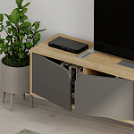 ТВ-тумба подвесная цвета древесины с 4-мя темно-серыми дверцами SPARK TV STAND OAK ANTHRACITE варинант исполнения - 4 | Loft Concept в Волгограде