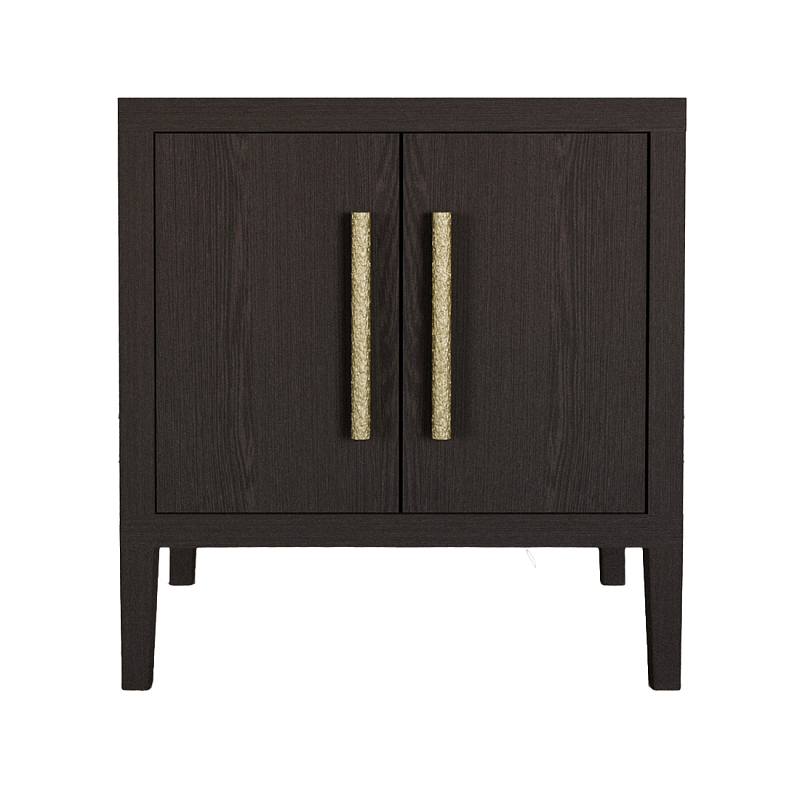 Тумбочка Primo с дверцами шпон темный орех Темный дуб Золотой в Волгограде | Loft Concept 