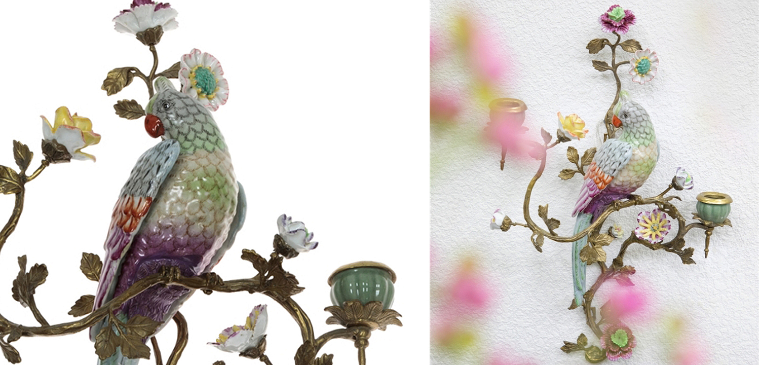 Подсвечник настенный Colorful Flowers and Parrot R Подсвечник настенный Colorful Flowers and Parrot R - Loft-Concept в Волгограде