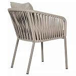 Стул серо-бежевый с декоративным плетением на спинке и подлокотниках Chair Weave варинант исполнения - 3 | Loft Concept в Волгограде