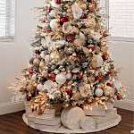 Заснеженная Новогодняя Ель с золотыми листьями и цветами в комплекте варинант исполнения - 3 | Loft Concept в Волгограде