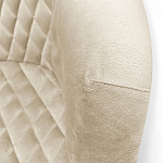 Барный стул со спинкой и подлокотниками на 4-х деревянных ножках Кремовый Велюр Ava Charm варинант исполнения - 4 | Loft Concept в Волгограде