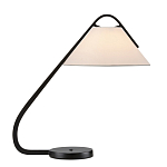 Настольная лампа с черным каркасом и белым тканевым абажуром в форме конуса Stylish Solution варинант исполнения - 3 | Loft Concept в Волгограде
