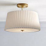 Потолочный светильник с белым плиссированным абажуром Ganglion варинант исполнения - 2 | Loft Concept в Волгограде