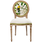 Стул бежевый из натурального бука с изображением птиц и цветов Blooming Birds варинант исполнения - 1 | Loft Concept в Волгограде