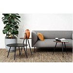 Кофейный столик с круглой столешницей на 3-х черных ножках Laconic Stylish Design варинант исполнения - 2 | Loft Concept в Волгограде