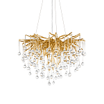 Люстра подвесная с прозрачными стеклянными подвесками в форме капель Диаметр 60 см Droplet Chandelier варинант исполнения - 6 | Loft Concept в Волгограде