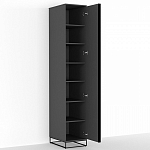 Шкаф-пенал с зеркальной дверцей и фасадом цвета графит Strict Lines варинант исполнения - 3 | Loft Concept в Волгограде