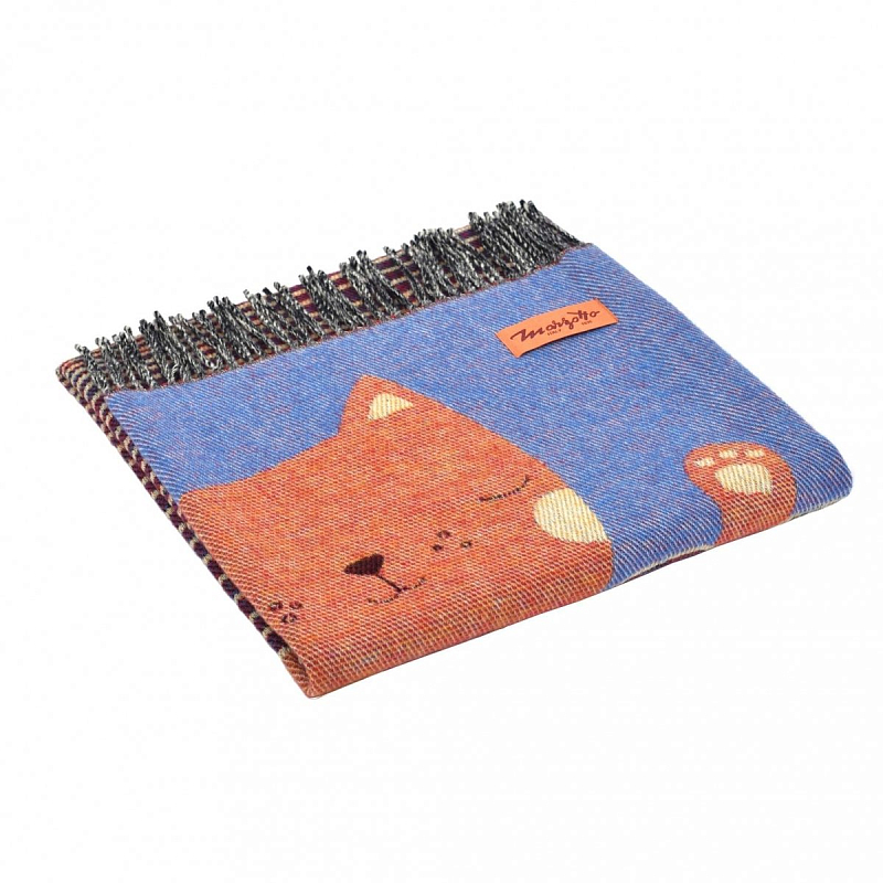 Плед CAT 1 Marzotto Синий Оранжевый в Волгограде | Loft Concept 