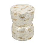 Приставной столик с мозаичным рисунком из раковин устриц Bone Inlay варинант исполнения - 4 | Loft Concept в Волгограде